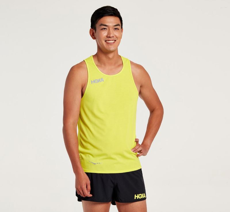 Hoka One One Singlet Homem - Top Citrus | PT-Egp1uQg